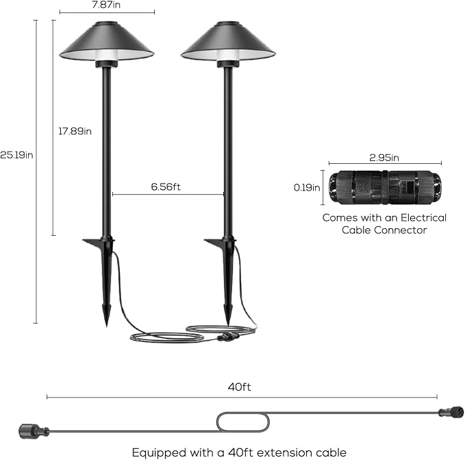 Banord 4 Pack Dusk to Dawn Outdoor Pathway Lights，Dimmable LED Landscape Path - Image 8