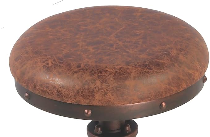 Topower Antique Vintage Industrial Barstool PU Leather Water Pipe Fire Hydrant - Image 8