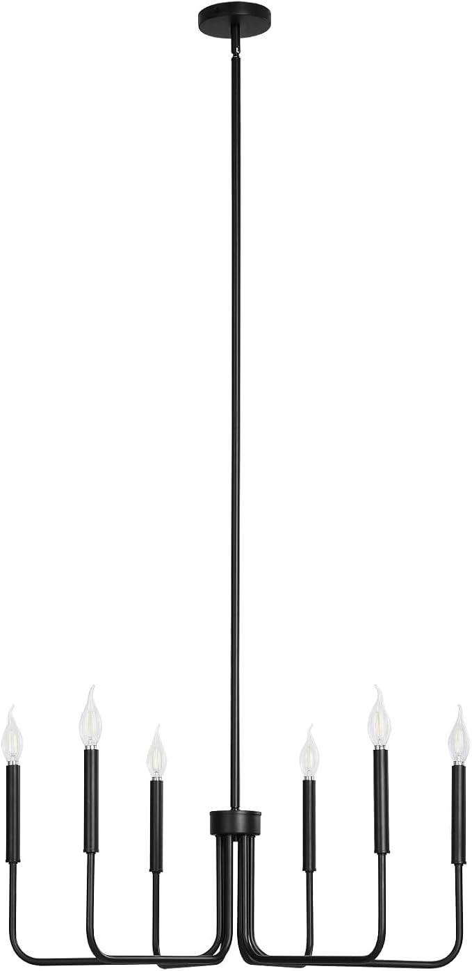 VEVOR 6-Light Chandelier, Metal Farmhouse Chandelier, Adjustable Height - Image 9