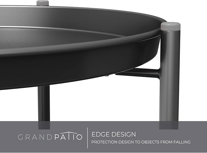 Grand patio Outdoor Side Table, 2-Tier Metal Round End Table - Image 6