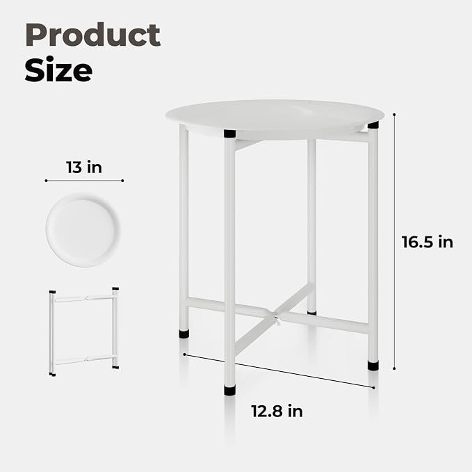 Bamworld White Plant Stand Indoor Small Plant Table - Image 3