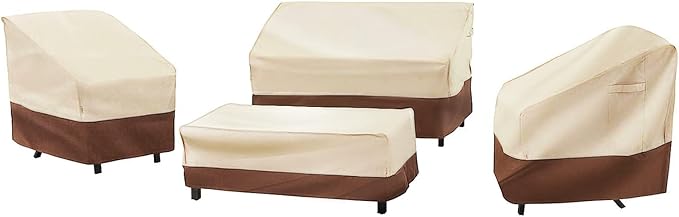 loriano Patio Furniture Cover Set, 4 Piece Outdoor Furniture Cover Waterproof by Loriano
