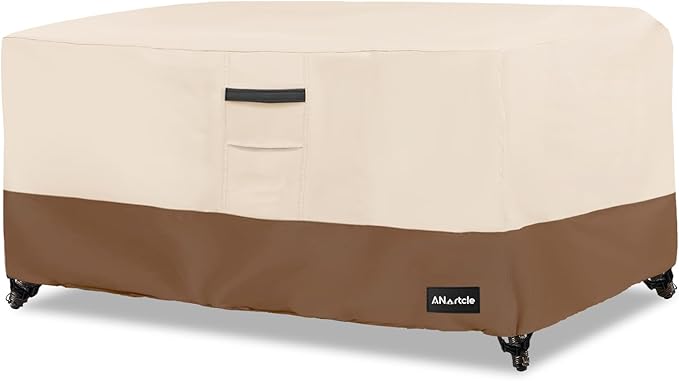 Patio Coffee Table Cover, 600D Waterproof Heavy Duty Rectangular Outdoor Table by PatioFurnitureCovers