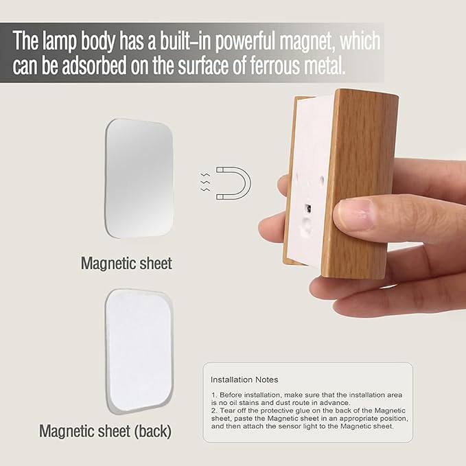 LANDGOO White Ash Wood Night Light Step Light - Image 6
