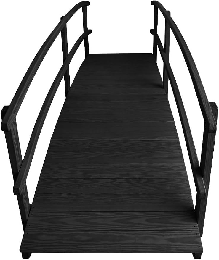 10 FT Black Amish Made Garden Bridge - Image 4