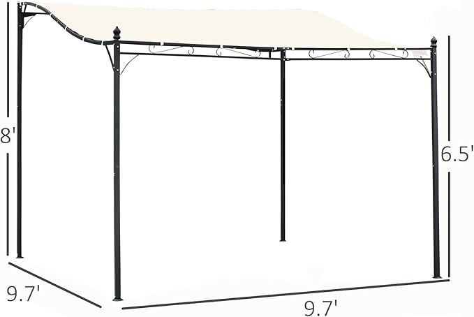 Outsunny 10' x 10' Steel Outdoor Pergola Gazebo, Patio Canopy - Image 7