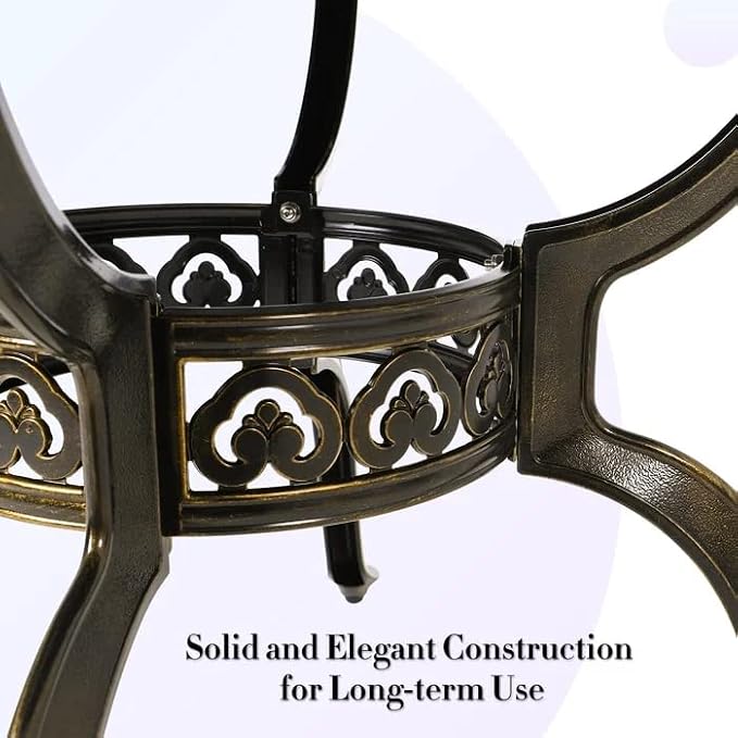 Patio Dining Table, Cast Aluminum Patio Table - Image 4