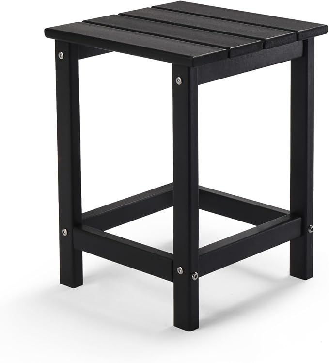 Outvita Adirondack Side Table, 14 Inch Square Outdoor End Table, HDPE Weather by Outvita