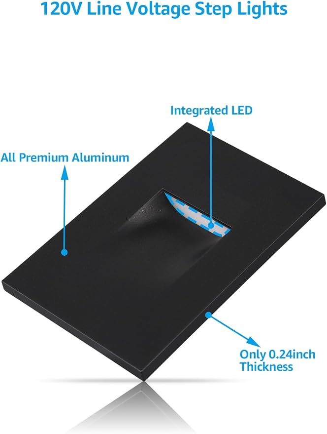 LEONLITE 5CCT 120V LED Step Lights, 3.5W 150LM 5%-100% Dimmable Indoor Outdoor - Image 8