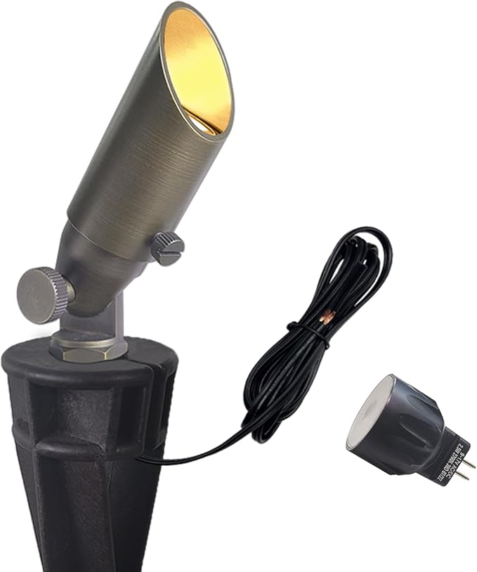 COLOER Mini Size Die-cast Brass Landscape SpotLights Outdoor, 2.5W 12Volt AC/DC by COLOER