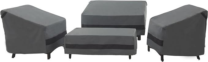 Loriano Patio Furniture Covers 4 Piece Set, Outdoor Waterproof, Heavy Duty 600D by Loriano