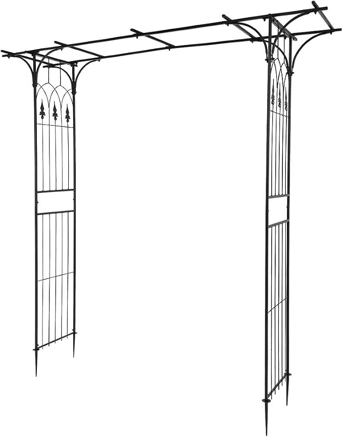 Outvita 7Ft Garden Arch Arbor, Steel Frame Stand Trellis, Arbour Archway by Outvita