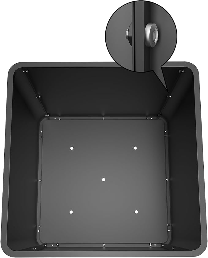 Large Metal Square Planter 24" L x 24" W x 24" H, Heavy Duty Black Large - Image 4