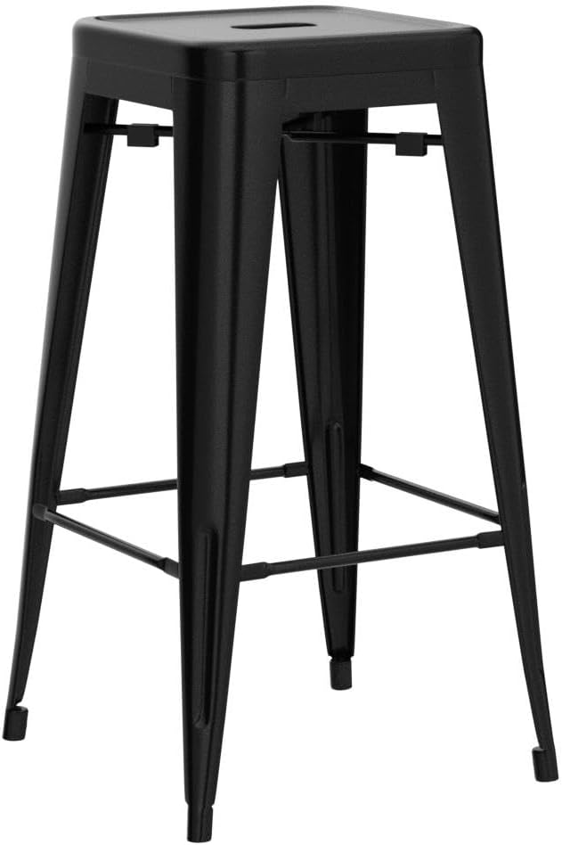 COSTWAY Bar Stools Set of 4, 30” Bar Height Metal Stools - Image 5