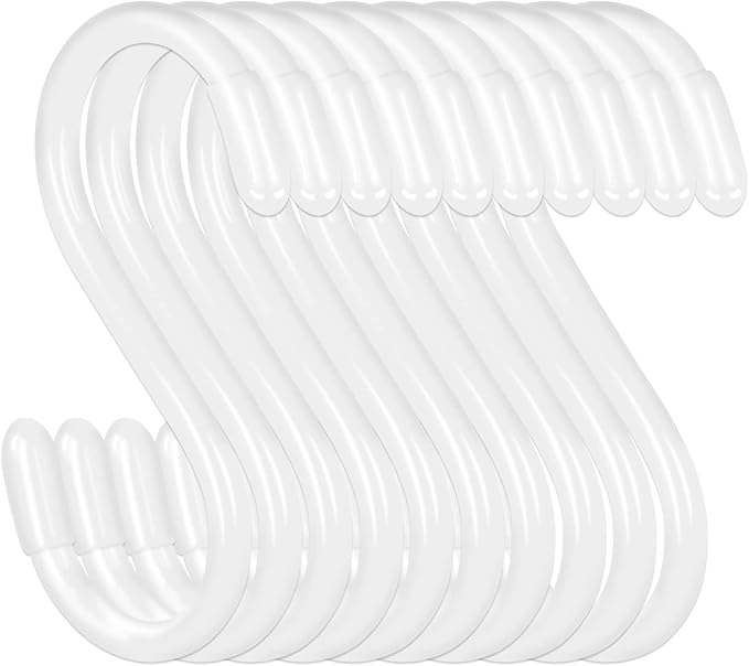 20 Pack Vinyl Coated S Hooks for Hanging, Heavy Duty S Hook for Hanging Plants by DINGEEUtilityHook