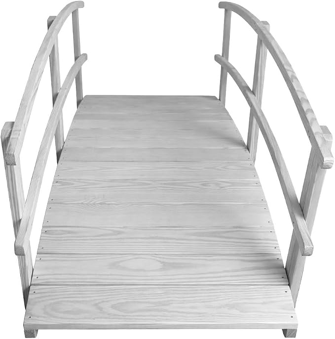 8 FT White Amish Made Garden Bridge - Image 6