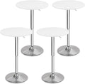 CLATINA Round Bar Pub Tables Set of 4, 360° Swivel High Top Cocktail Table by CLATINA