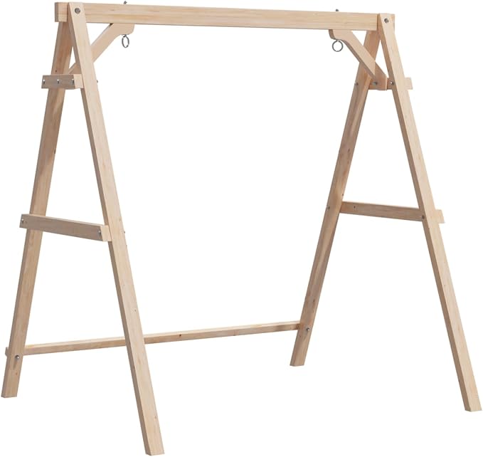 VINGLI 4FT Porch Swing Frame, 660 LBS Capacity Wooden A-Frame Swing Stand by VINGLI
