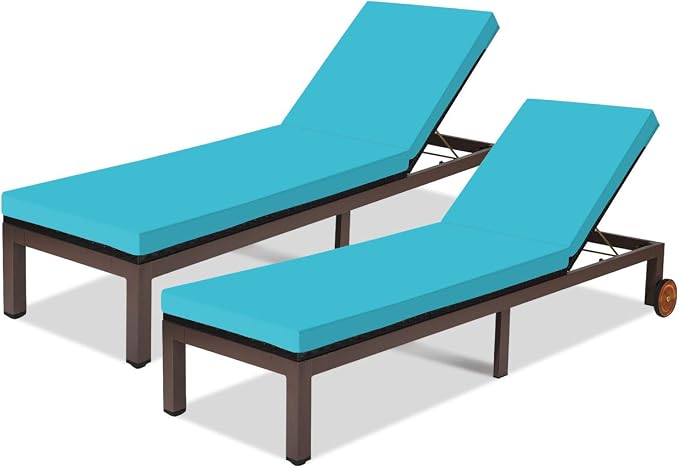 Tangkula Patio Chaise Lounge Chair, Outdoor Rattan Lounger Recliner Chair - Image 9