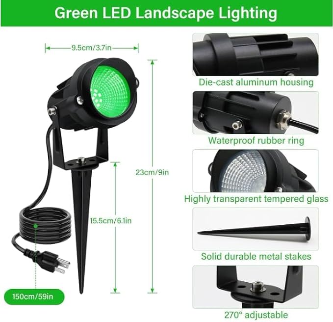 Halloween Christmas Outdoor Spotlights Green Landscape Lights Outdoor Spotlight - Image 8