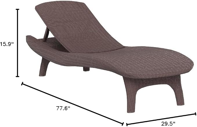 Keter Set of 2 Pacific Sun Lounge Chair Outdoor Chaise Pool Chairs - Image 3