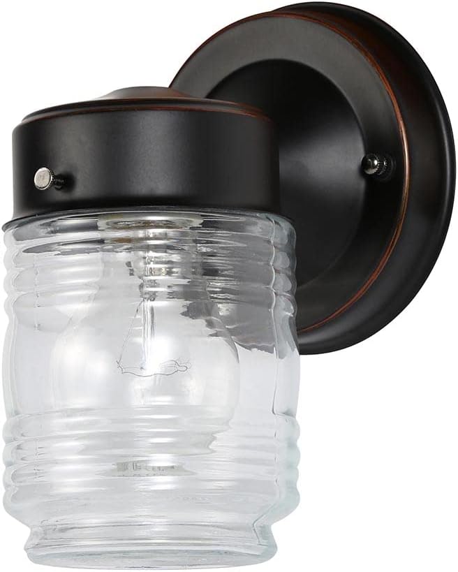 Design House 505198 Jelly Jar Classic 1-Light Indoor/Outdoor Wall Light by DesignHouse