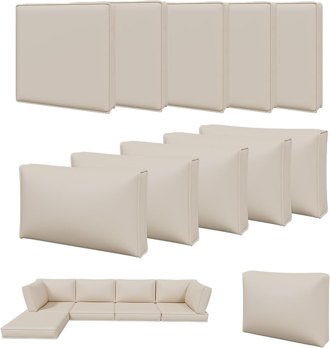 Aoxun 11pcs Patio Cushion Covers Replacement, Waterproof Outdoor Furniture by Aoxun