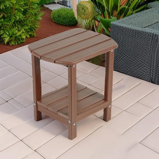 nalone Adirondack Side Table 16.5" Outdoor Side Table HDPE Plastic Double - Image 6