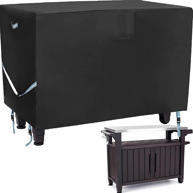 Outdoor Table Cover 55 Inch, Heavy Duty Waterproof Fabric BBQ Cart Cover by TOHONFOO