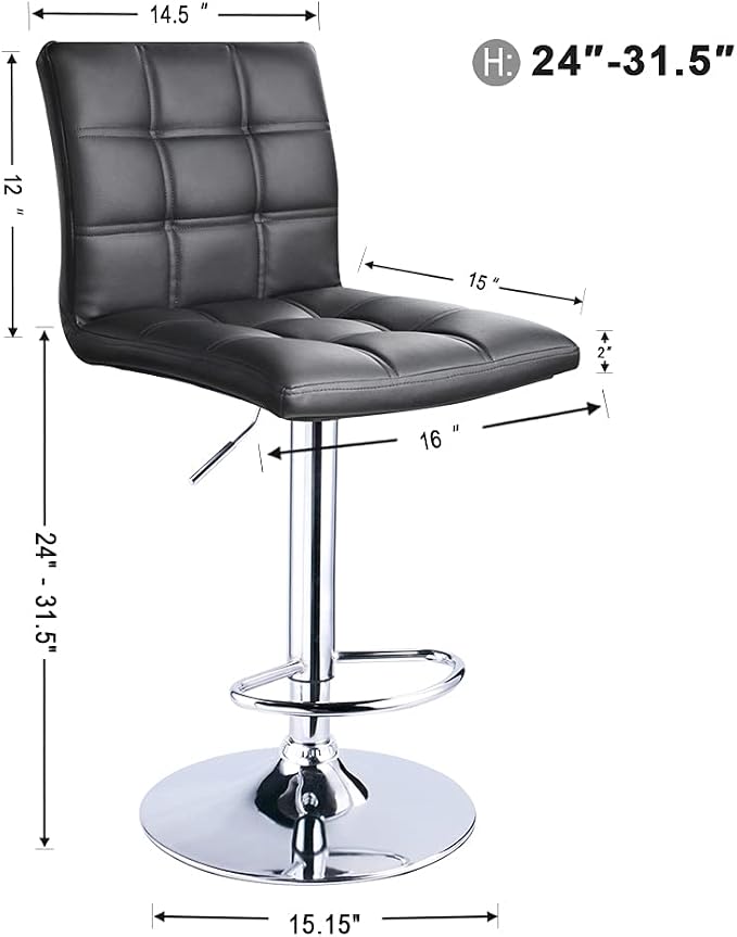 Leopard Modern Square PU Leather Adjustable Bar Stools - Image 3