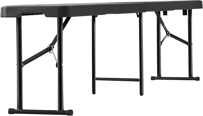 VEVOR Plastic Folding Bench, 6ft Portable Folding Bench, Smooth High Density - Image 6