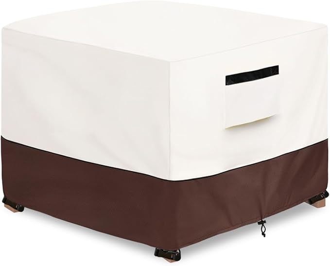 Patio Ottoman Cover, 22W x 22D x 18H inch, Waterproof Square Patio Small Side by Aacabo