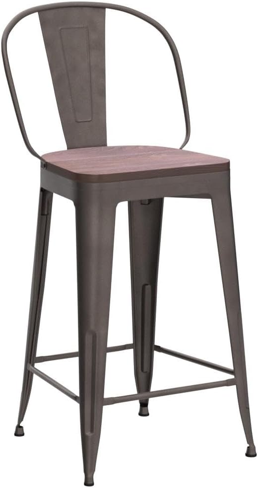 Aklaus Metal Bar Stools Set of 4, 24 inch Barstools Counter Height Bar Stools - Image 4