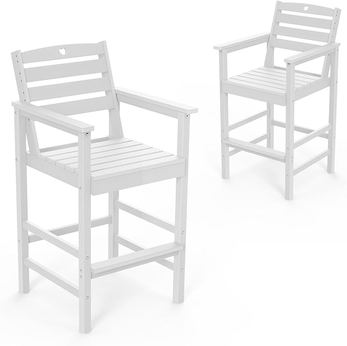 Patio Bar Table, Adirondack Chairs and Table 2 Pieces Set, Bar Height Chairs by Orbcove
