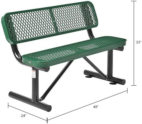 Global Industrial 4'L Heavy Duty Expanded Metal Mesh Bench - Image 2