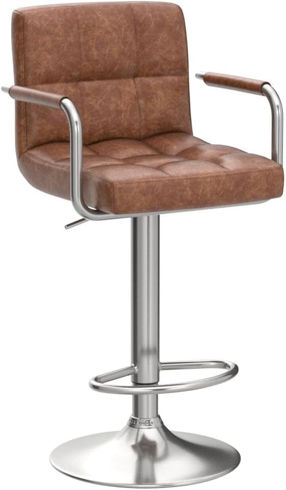Yaheetech Bart Stools Set of 4, PU Leather Adjustable Barstools - Image 4