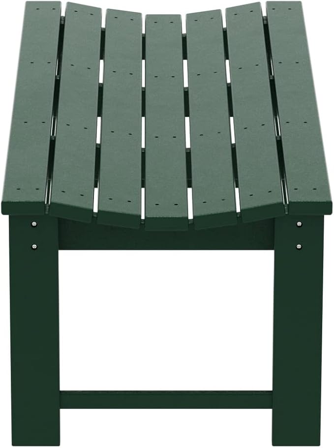 WO Home Furniture Outdoor 46" Backless HDPE Adirondack Bench, Poly Lumber Seat - Image 7