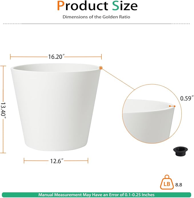 Wide Planters for Outdoor Plants, Extra Large Indoor Flower Pots for Garden - Image 2