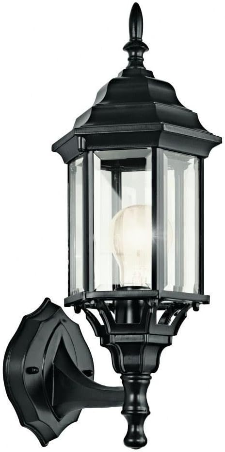 Kichler Chesapeake 17" Outdoor Wall Light in Black, 1-Light Exterior Porch Light by Kichler