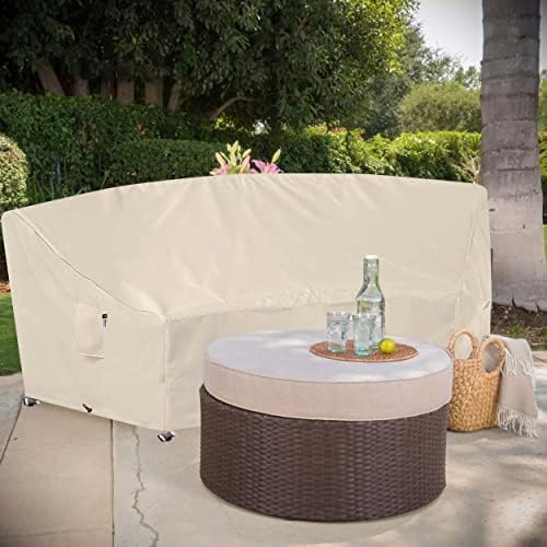 Curved Patio Furniture Cover for Outdoor Sectional Sofa, Lawn Outside Garden - Image 7