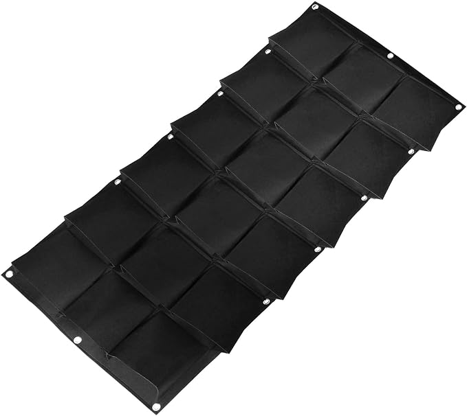 SOUJAP 2 Pack 18 Pockets Vertical Wall Garden Planter Plant Grow Bag, Hanging - Image 4