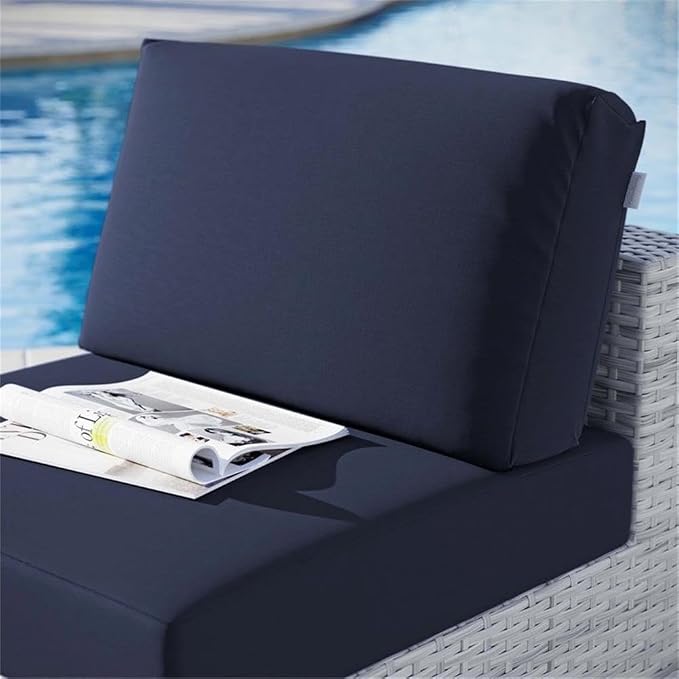 Modway EEI-4298-LGR-NAV Convene Outdoor Patio Chair Armless, Light Gray Navy - Image 8