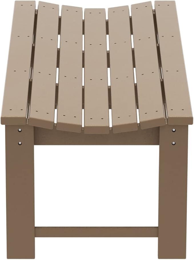 WO Home Furniture Outdoor 46" Backless HDPE Adirondack Bench, Poly Lumber Seat - Image 7