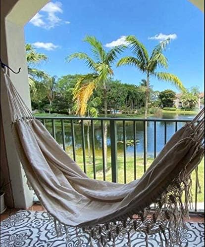 Hammock Brazilian Double Hammocks Soft Comfortable Fabric Cotton Canvas Hanging - Image 8