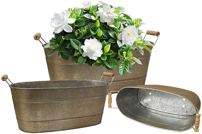 vensovo 15 Inch Galvanized Planters by vensovo