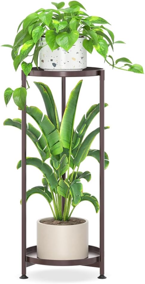 iDavosic.ly 2 Tier Corner Plant Stand Indoor, Tall Vertical Metal Flower Heavy by iDavosicly