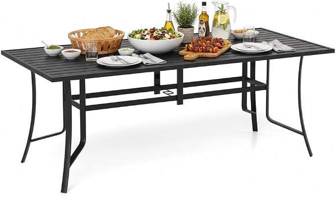 Tangkula 76" x 36" Metal Patio Dining Table by TANGKULA