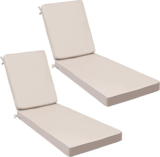AAAAAcessories Outdoor Chaise Lounge Cushions, Fade-Resistant, Waterproof Patio by AAAAAcessories