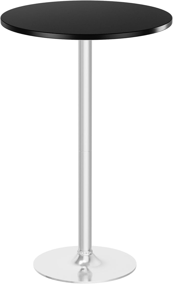 Flamaker Round Bistro Pub Table Modern Style Metal Base MDF Top Cocktail Bar by Flamaker
