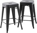 FDW Metal Bar Stools Set of 4 Counter Height Bar Stools 24 Inches Industrial by FDW